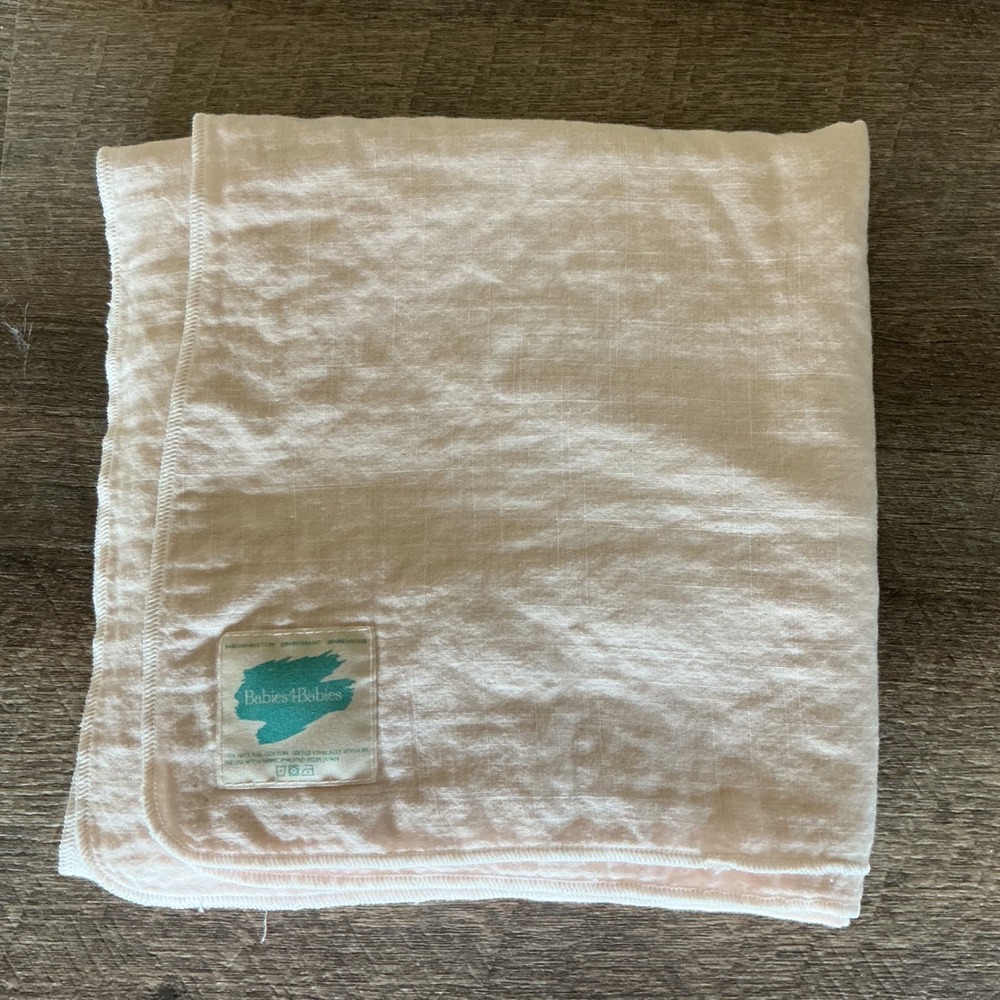 Babies4Babies Swaddle Blanket 100% Natural Cotton Ethically‎ Sewn Pink